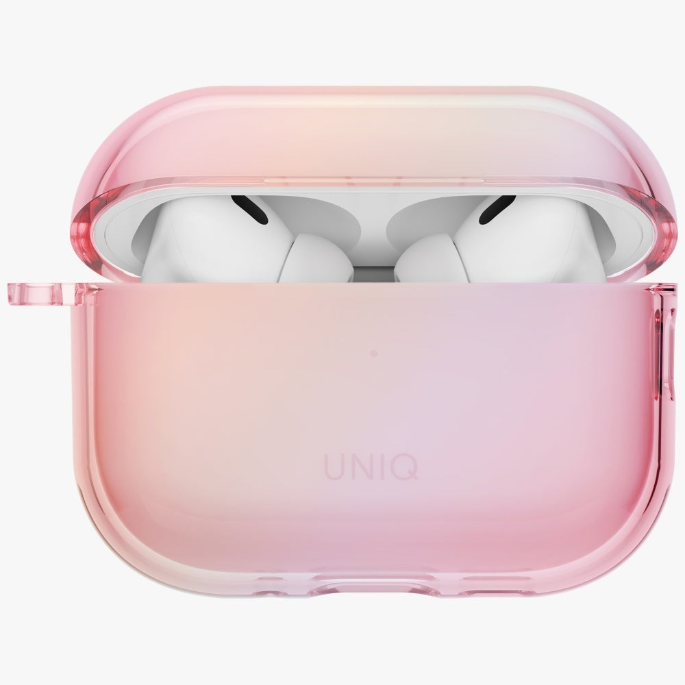 Uniq Iridescia dėklas AirPods Pro 3 – skaidriai rožinis