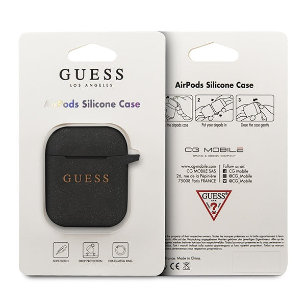 Guess silikoninis dėklas AirPods 1/2 – juodas