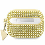 Guess AirPods Pro 2 dėklas Rhinestone Triangle – auksinis