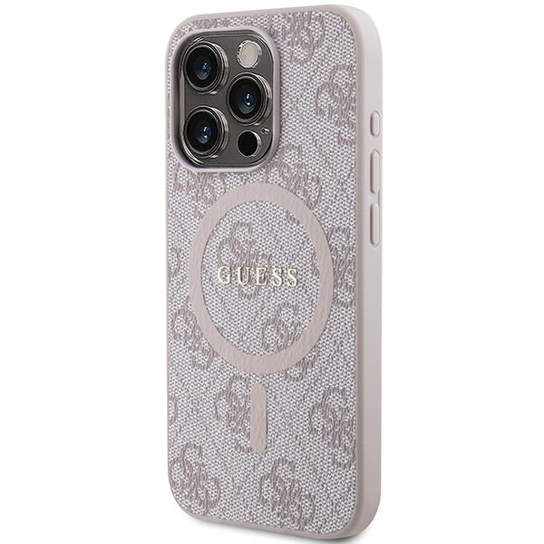 Guess 4G Collection Leather Metal Logo MagSafe Case for iPhone 15 Pro Max - Pink Secondary image