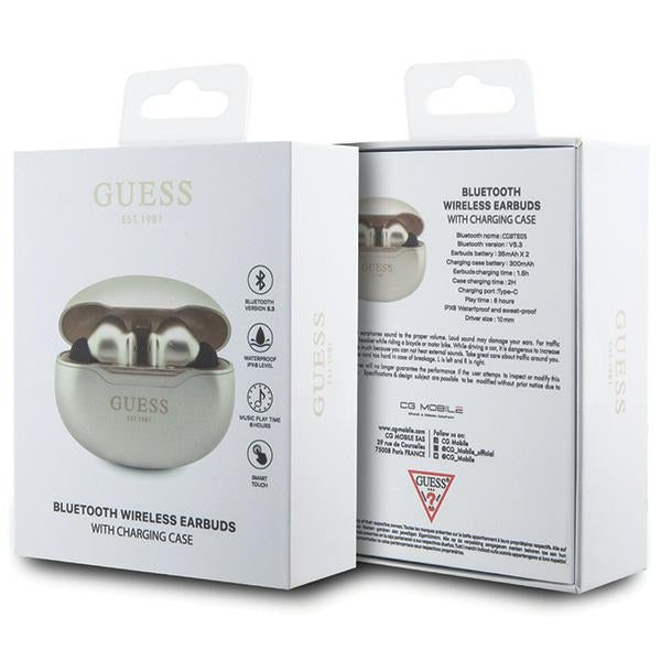 Ausinės Guess Classic EST Bluetooth TWS belaidės - auksinės -- Headphones
