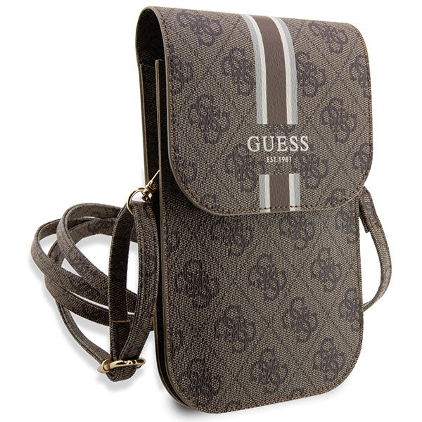 Guess 4G Stripe rankinė telefonui – ruda -- Cell phone cases and covers