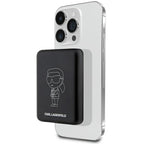 Karl Lagerfeld Ikonik MagSafe 5W 3000mAh indukcinė išorinė baterija - juoda