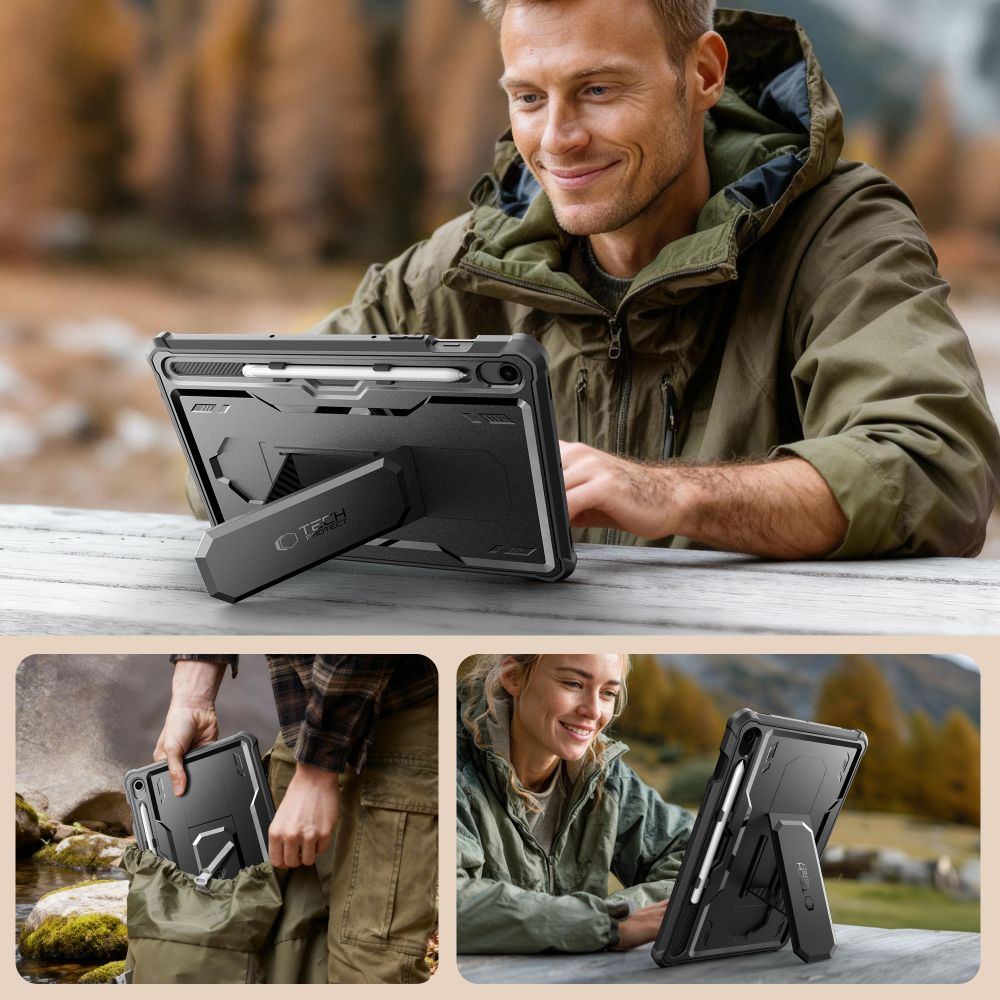 Tech-Protect Kevlar Pro Dėklas Samsung Galaxy Tab S9 - Juodas -- Samsung Galaxy Tab S9