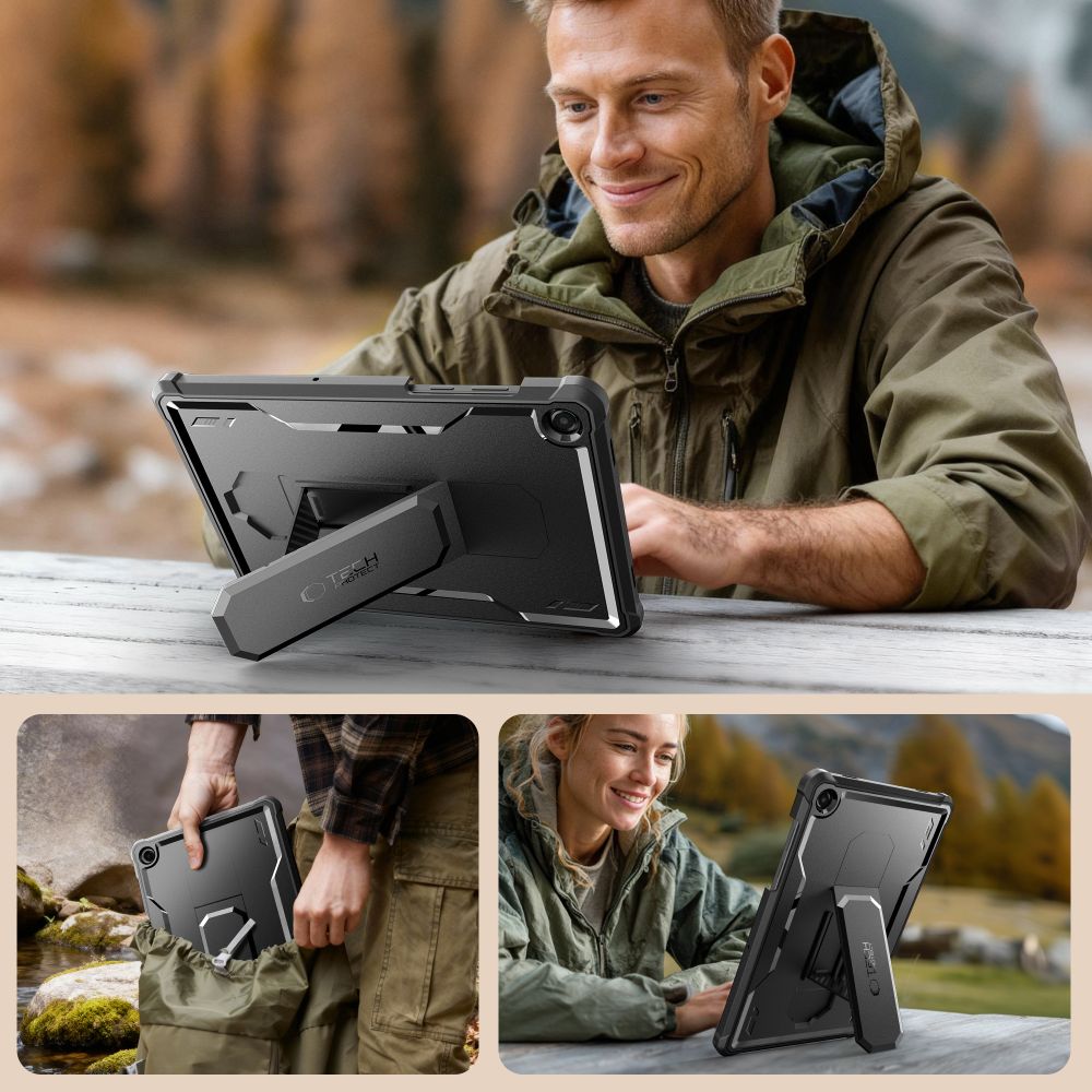 Tech-Protect Kevlar Pro dėklas, skirtas Samsung Galaxy Tab A9+ / A11+ - Black -- Samsung Galaxy Tab A9+ / Samsung A11+ /...