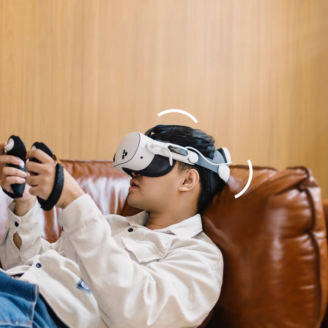 BoboVR E3 Pro galvos dirželis su baterija Meta Quest 3 ir 3S - balta ir juoda -- Meta Quest 3 / Meta Quest 3S