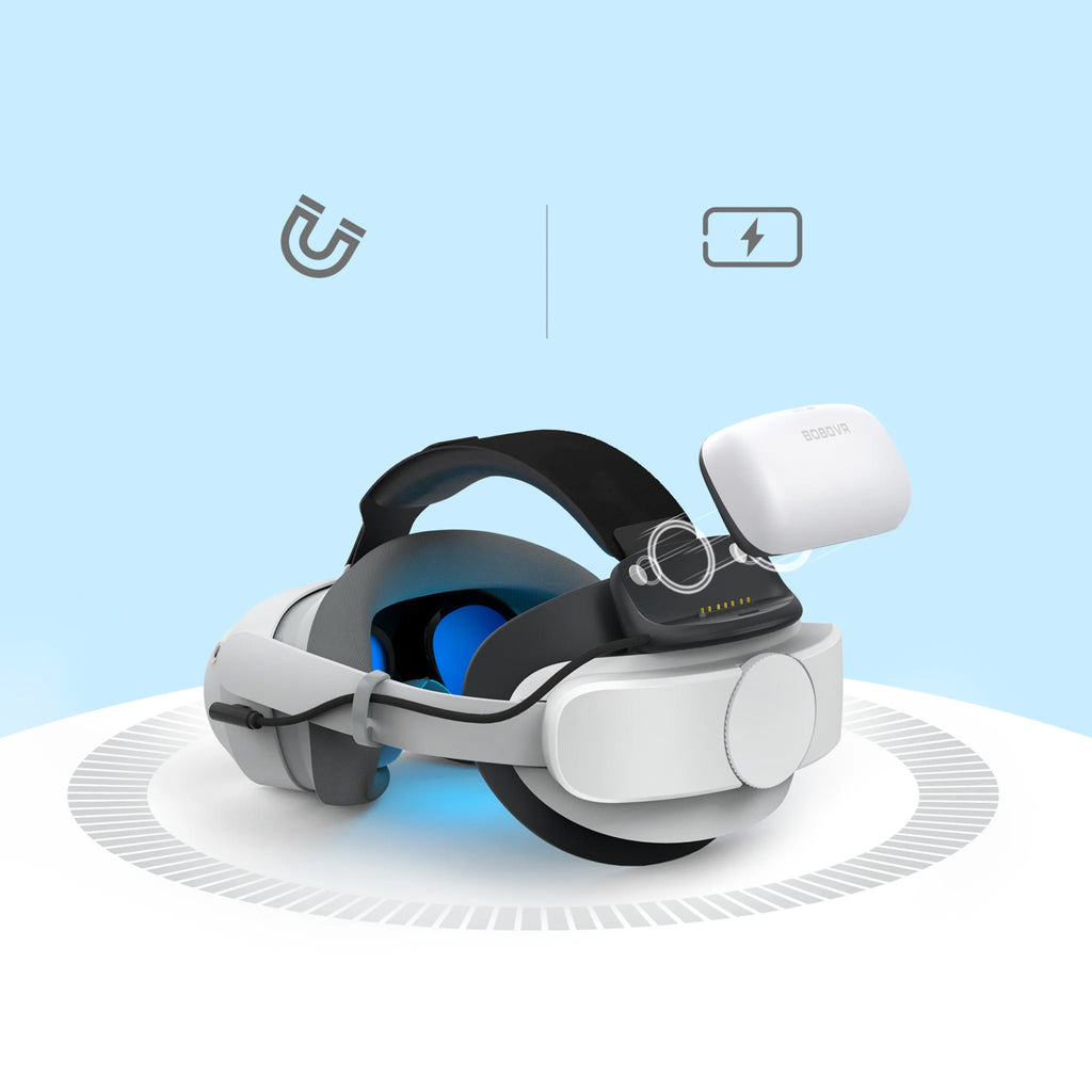 BoboVR P4U galvos dirželis su baterija PICO 4 Ultra ir Ultra Enterprise - Balta ir juoda -- Gaming Accessories
