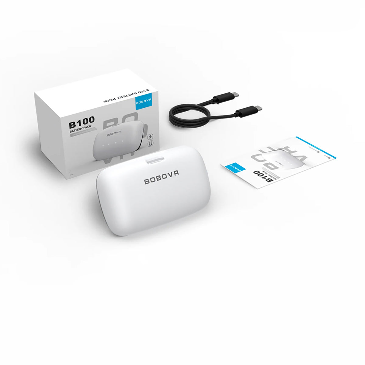 BoboVR B100 išorinė baterija Meta Quest S3 Pro ir E3 Pro - Balta -- Gaming Accessories