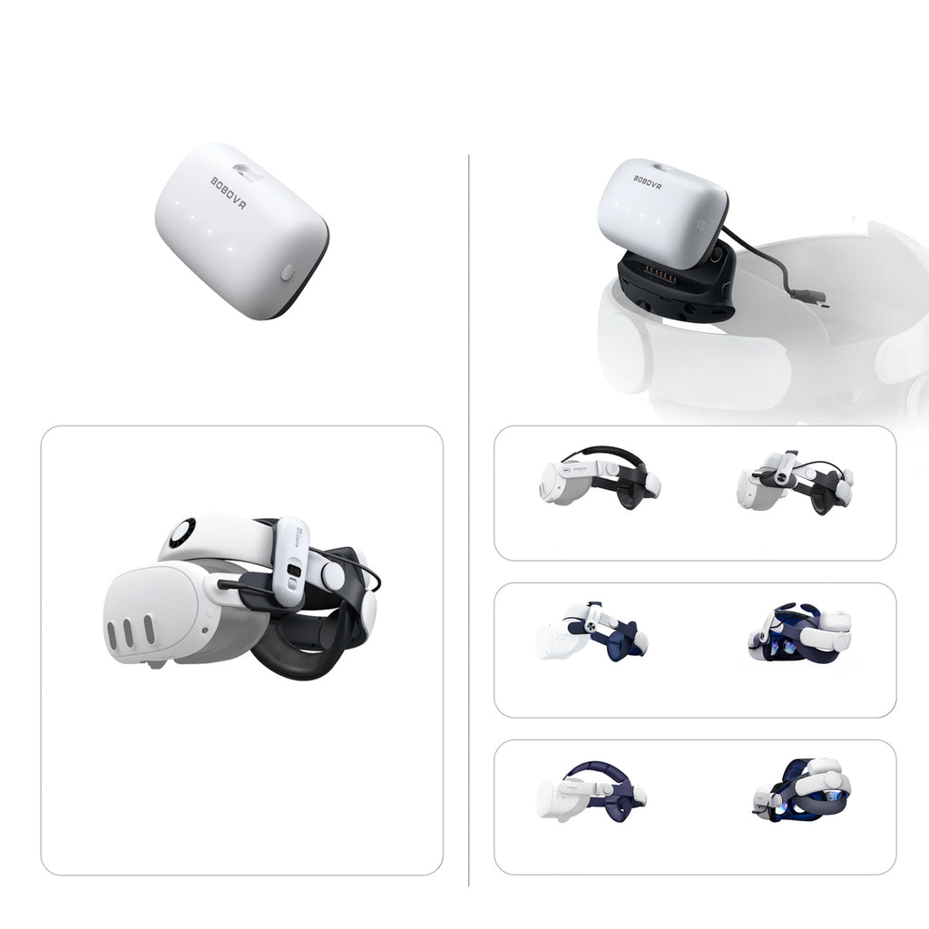BoboVR B100 išorinė baterija Meta Quest S3 Pro ir E3 Pro - Balta -- Gaming Accessories