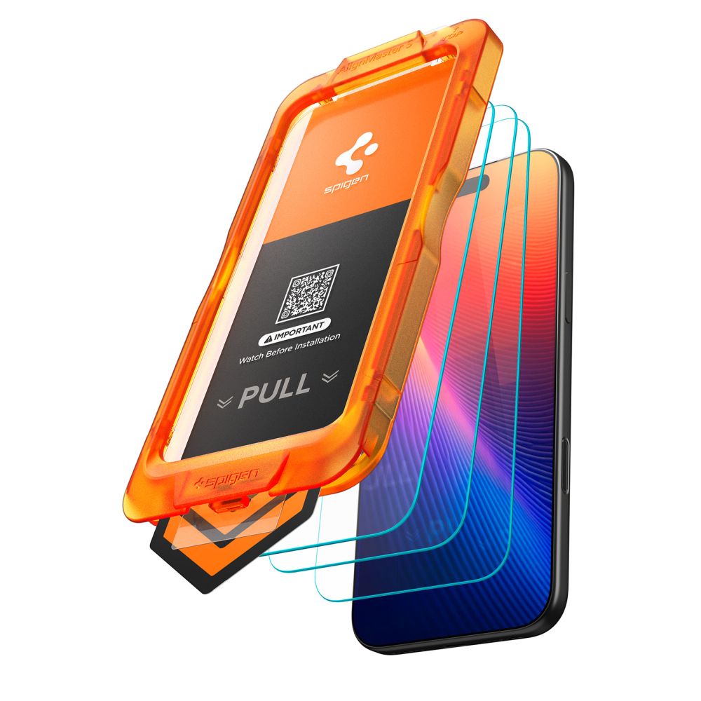 Spigen Glas.tR AlignMaster Slim 3-Pack grūdintas stiklas, skirtas iPhone 17 -- Cell phone tempered glass