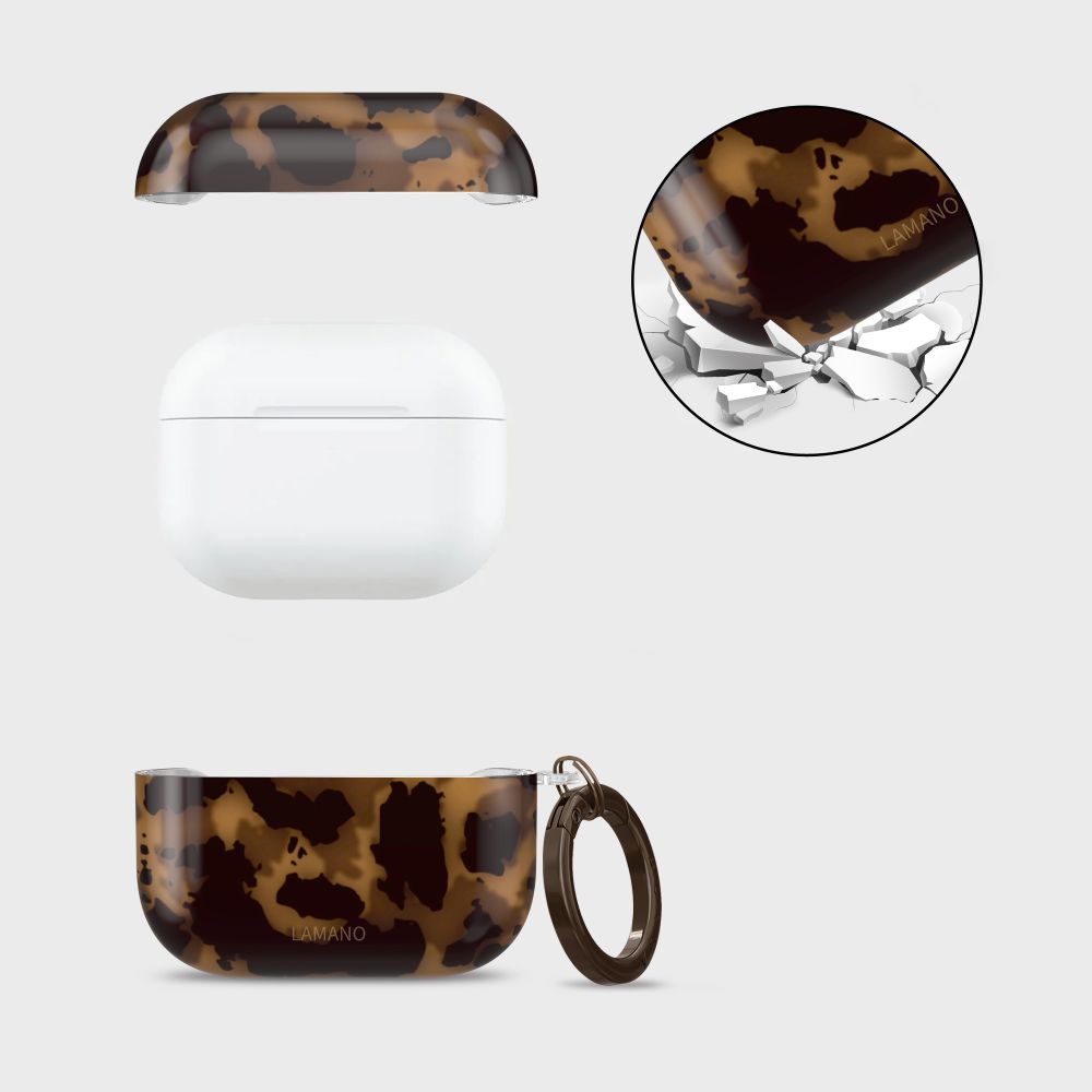 Tech-Protect Lamano dėklas, skirtas AirPods Pro 1 / 2 - black and brown -- AirPods AirPods Pro 1 / AirPods 2