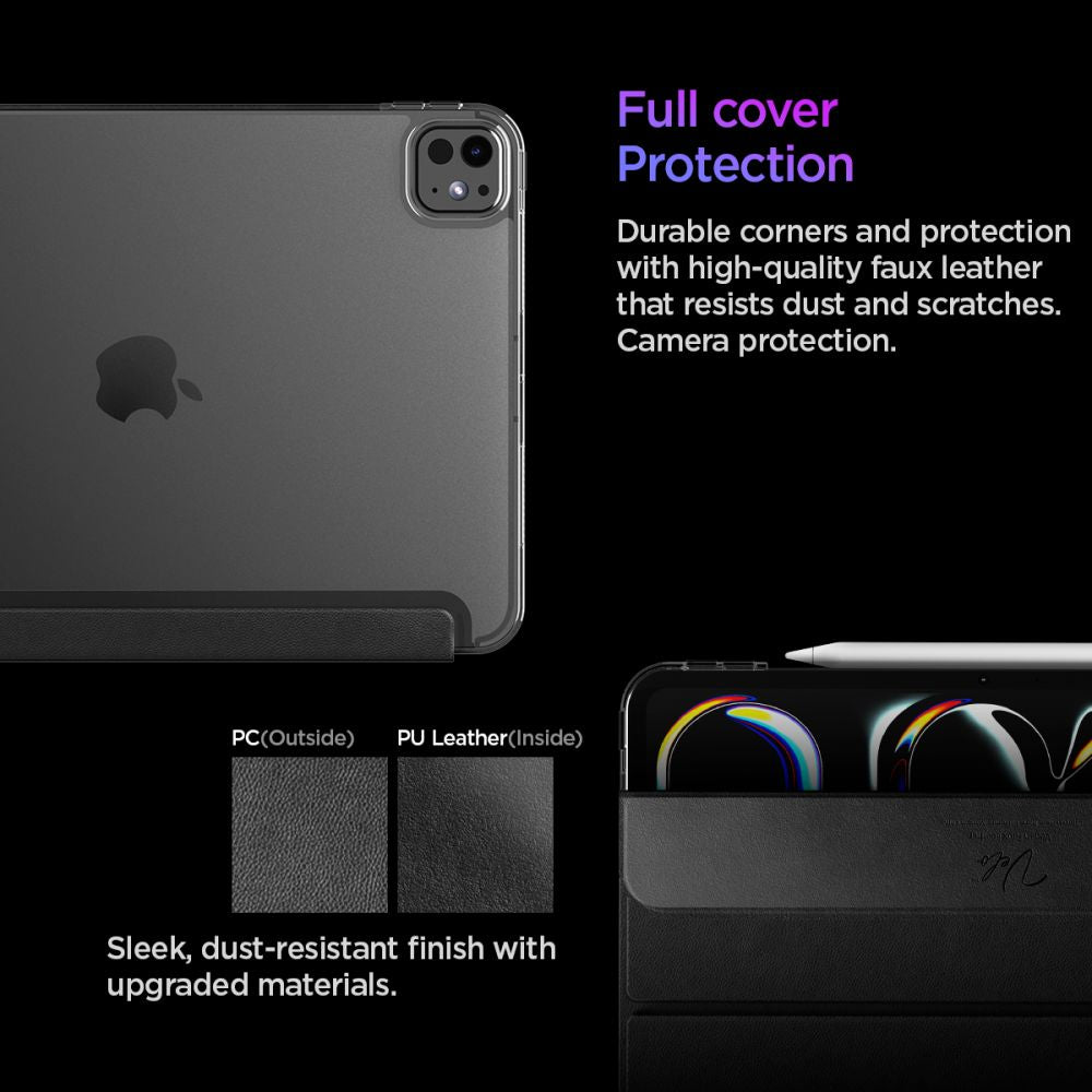 Spigen Liquid Air Folio dėklas, skirtas iPad Pro 11" (2024) iPad Pro 11" (2025) - juodas