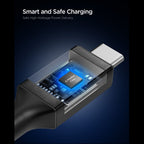 Spigen Essential Laidas EB24012CC USB-C / USB-C 240W 120cm - juodas