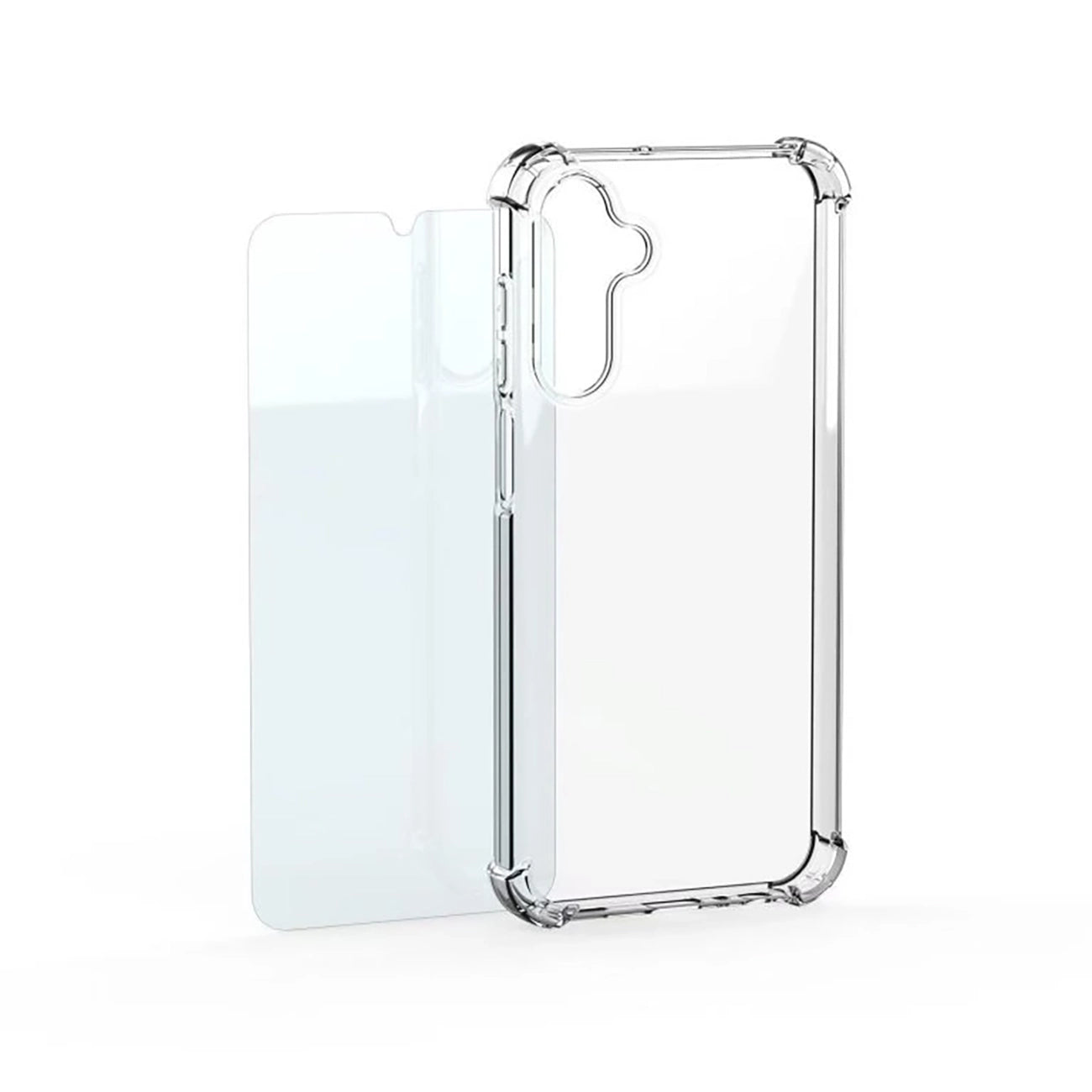 Samsung by Mobeen skaidrus dangtelis + grūdinto stiklo rinkinys, skirtas Samsung Galaxy S26 - Transparent
