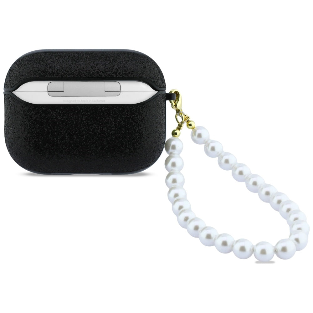Guess Blizgantis perlų dirželis skirtas AirPods Pro 3 - Black