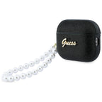 Guess Blizgantis perlų dirželis skirtas AirPods Pro 3 - Black
