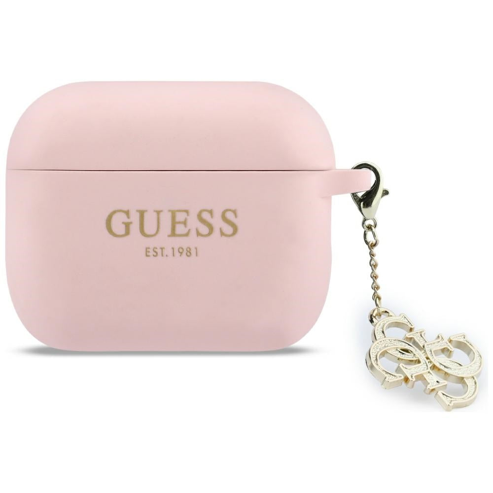 Guess Silikoninis 4G Charm Dėklas, skirtas AirPods Pro 3 Pink -- Cell phone cases and covers