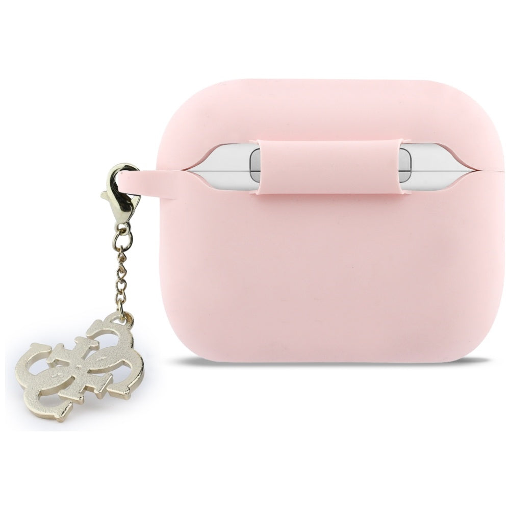 Guess Silikoninis 4G Charm Dėklas, skirtas AirPods Pro 3 Pink -- Cell phone cases and covers