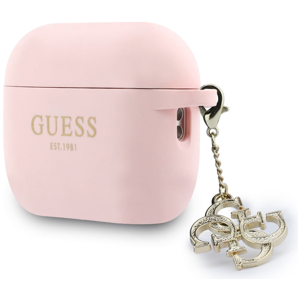 Guess Silikoninis 4G Charm Dėklas, skirtas AirPods Pro 3 Pink -- Cell phone cases and covers