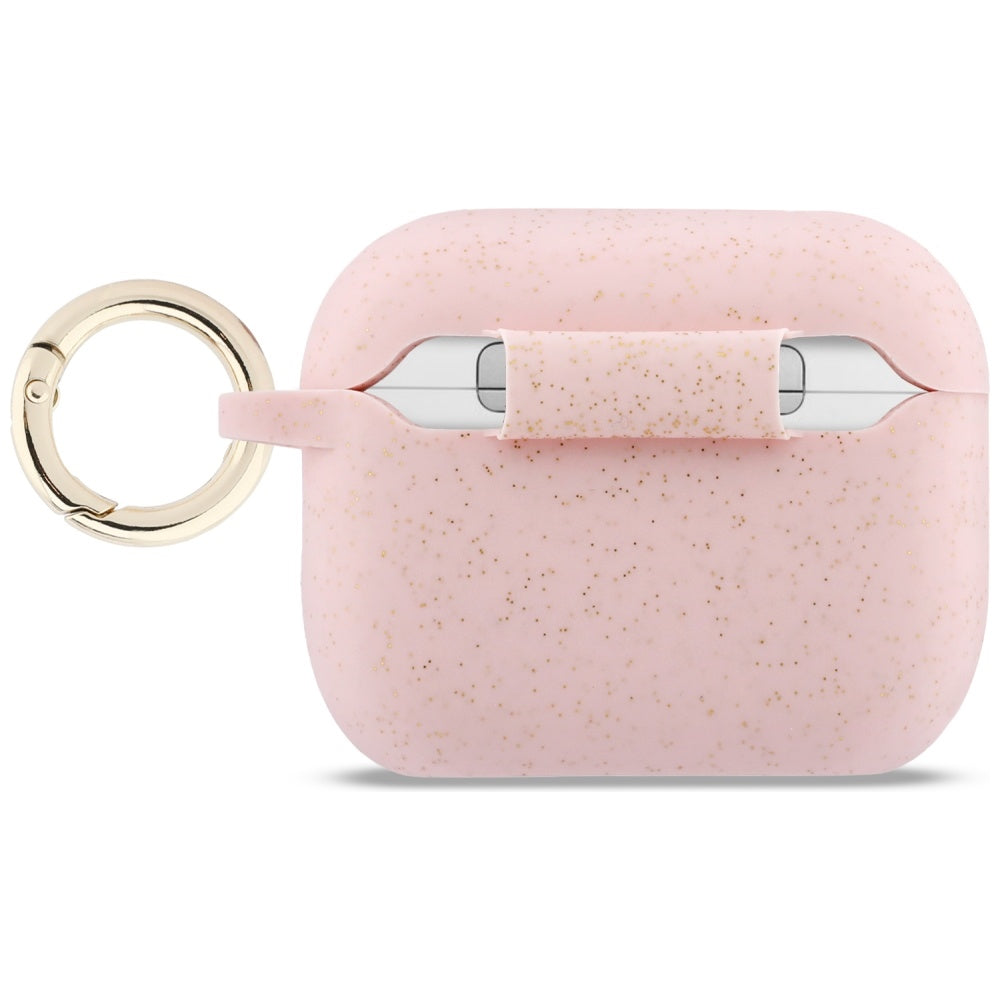 Guess Silikoninis blizgantis žiedo dėklas, skirtas AirPods Pro 3 - Pink