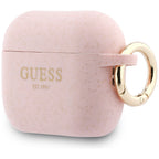 Guess Silikoninis blizgantis žiedo dėklas, skirtas AirPods Pro 3 - Pink
