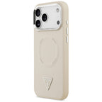 Guess Trikampis logotipas MagSafe Dėklas, skirtas iPhone 17 Pro - Beige