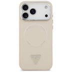 Guess Trikampis logotipas MagSafe Dėklas, skirtas iPhone 17 Pro - Beige