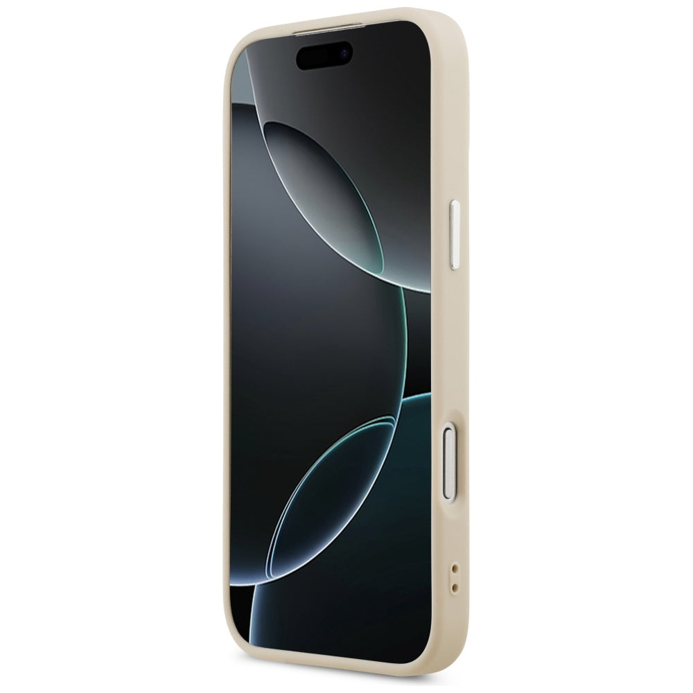 Guess Trikampis logotipas MagSafe Dėklas, skirtas iPhone 17 Pro - Beige