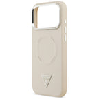 Guess Trikampis logotipas MagSafe Dėklas, skirtas iPhone 17 Pro - Beige