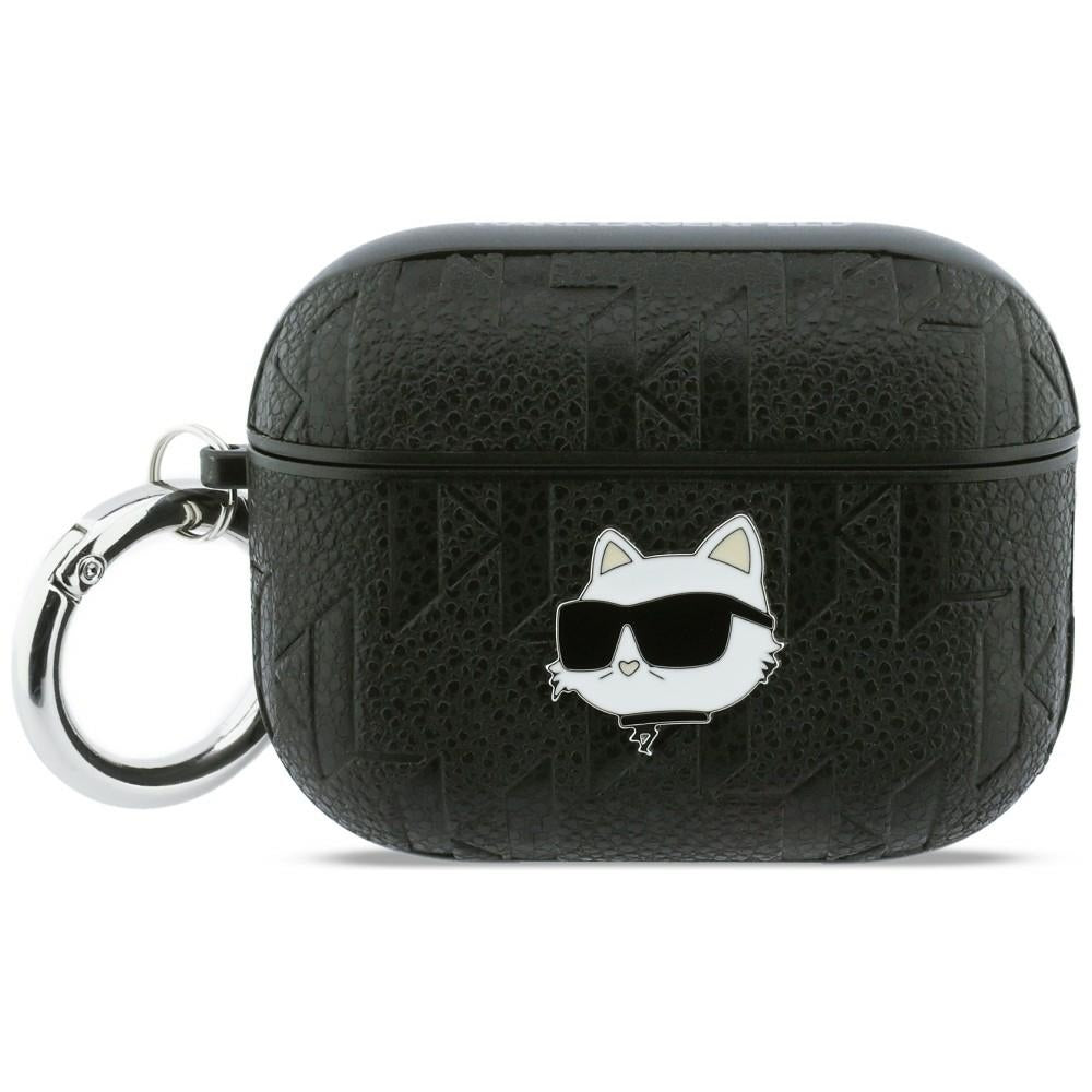 Karl Lagerfeld Monogram Choupette galvos dėklas, skirtas AirPods Pro 3 - Black