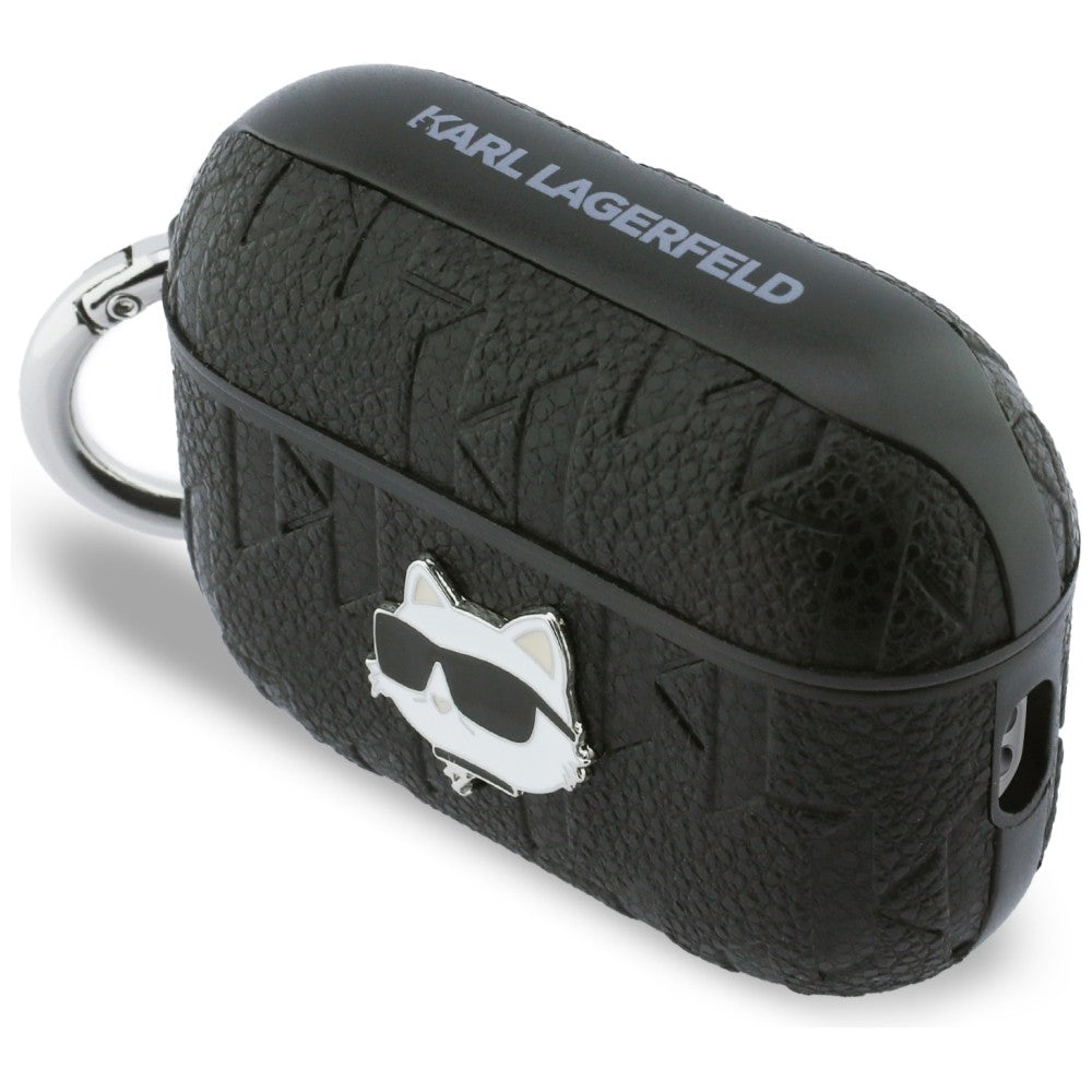 Karl Lagerfeld Monogram Choupette galvos dėklas, skirtas AirPods Pro 3 - Black