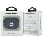 Karl Lagerfeld Monogram Choupette galvos dėklas, skirtas AirPods Pro 3 - Black