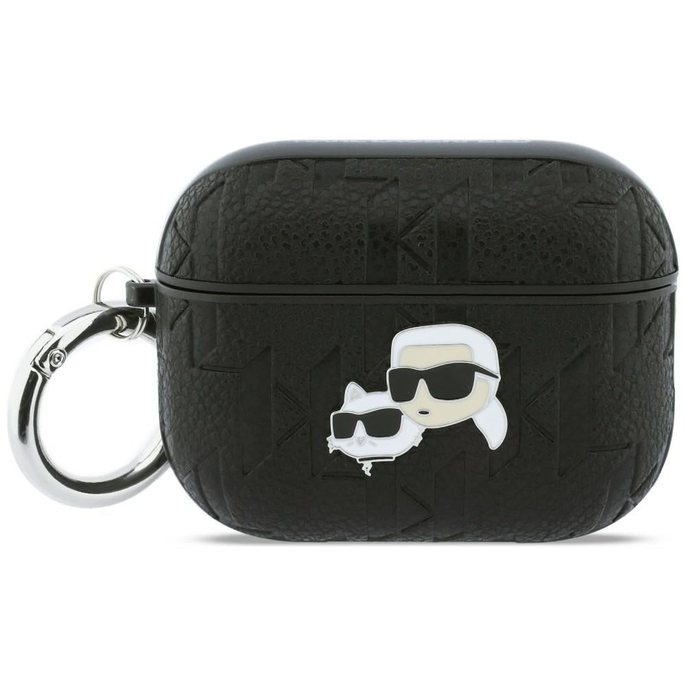 Karl Lagerfeld Monogram Karl & Choupette Head dėklas AirPods Pro 3 - juodas -- AirPods Pro 3