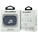 Karl Lagerfeld Monogram Karl & Choupette Head dėklas AirPods Pro 3 - juodas -- AirPods Pro 3