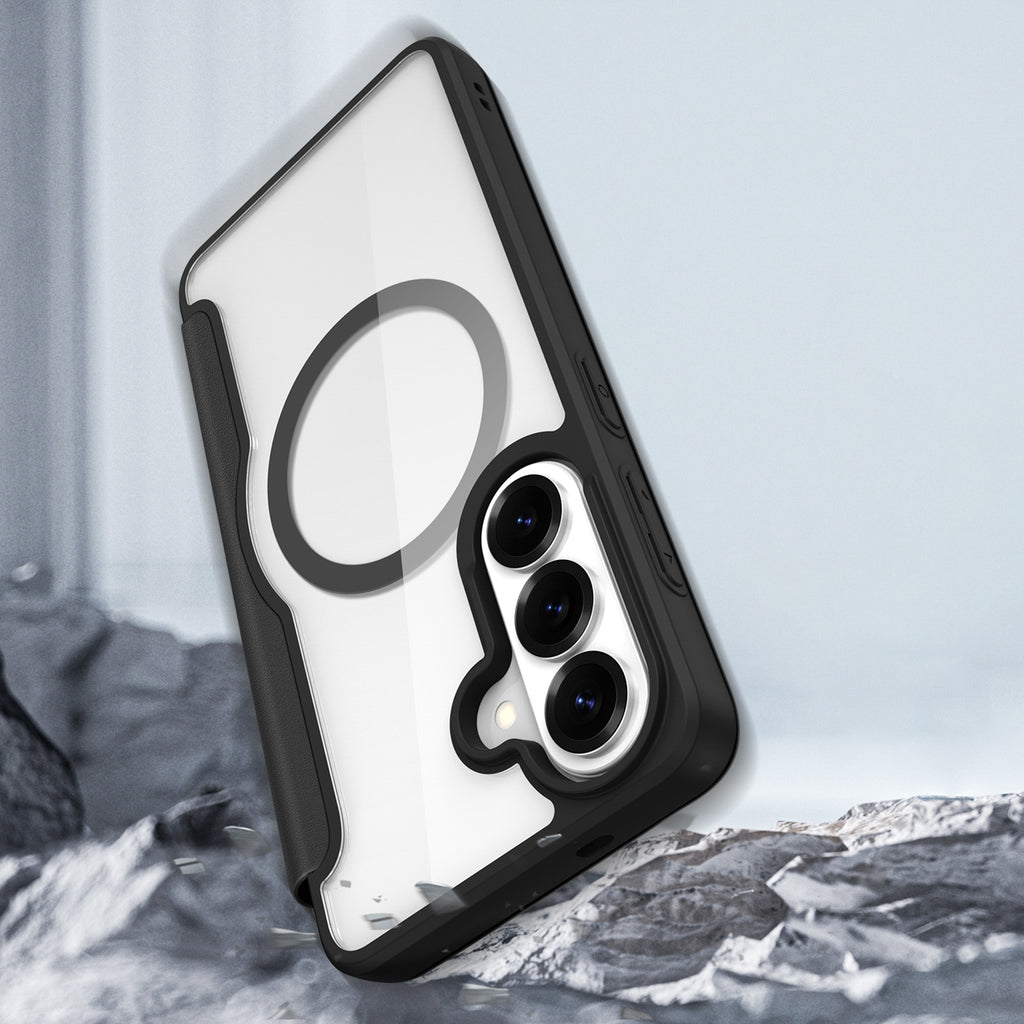 Dux Ducis Skin X Pro MagSafe suderinamasis piniginės tipo dėklas Samsung Galaxy S26+ – Juodas -- Samsung Galaxy S26+