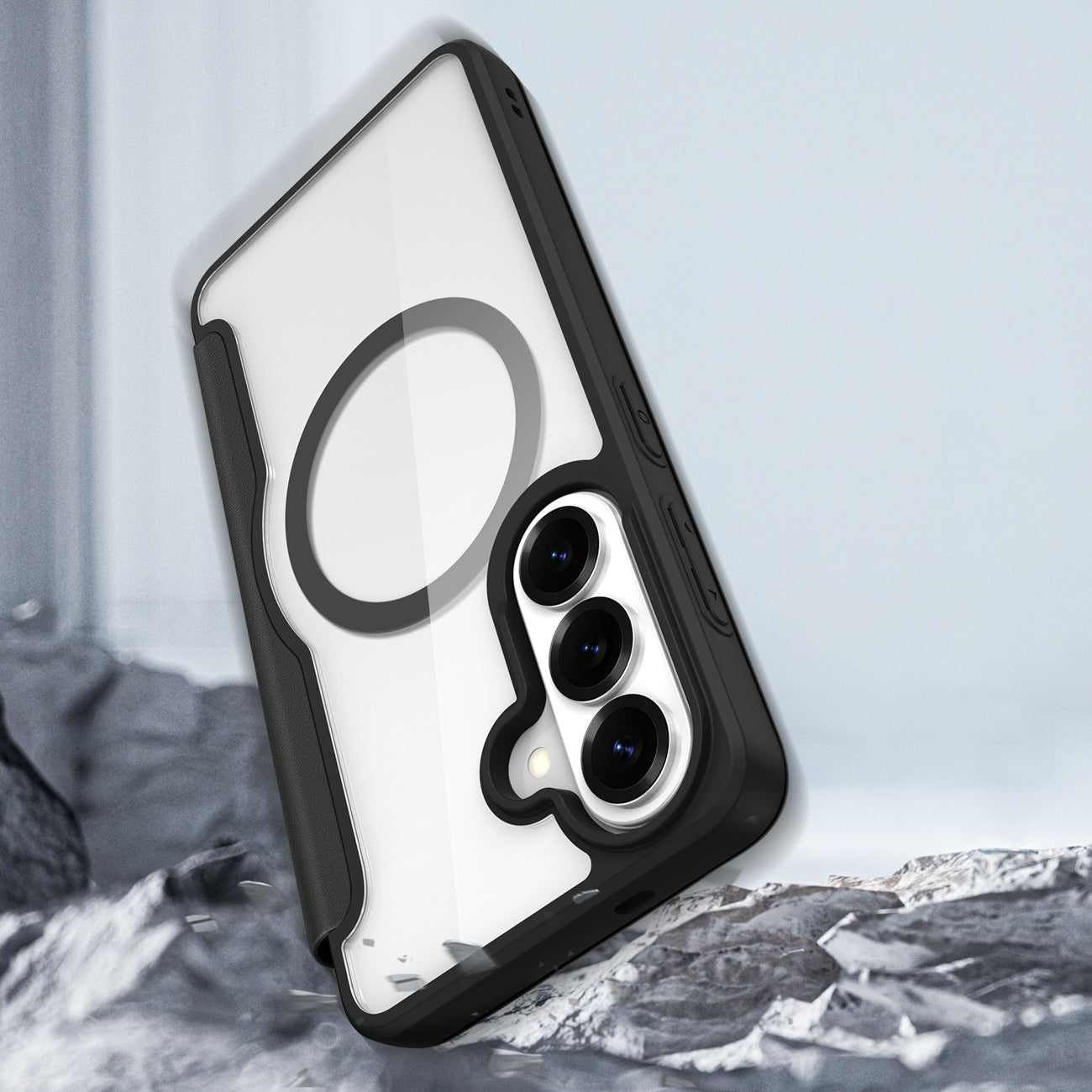 Dux Ducis Skin X Pro MagSafe suderinamasis piniginės tipo dėklas Samsung Galaxy S26+ – Juodas -- Samsung Galaxy S26+