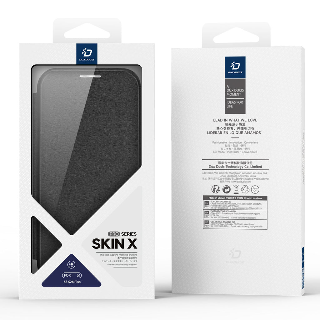 Dux Ducis Skin X Pro MagSafe suderinamasis piniginės tipo dėklas Samsung Galaxy S26+ – Juodas -- Samsung Galaxy S26+