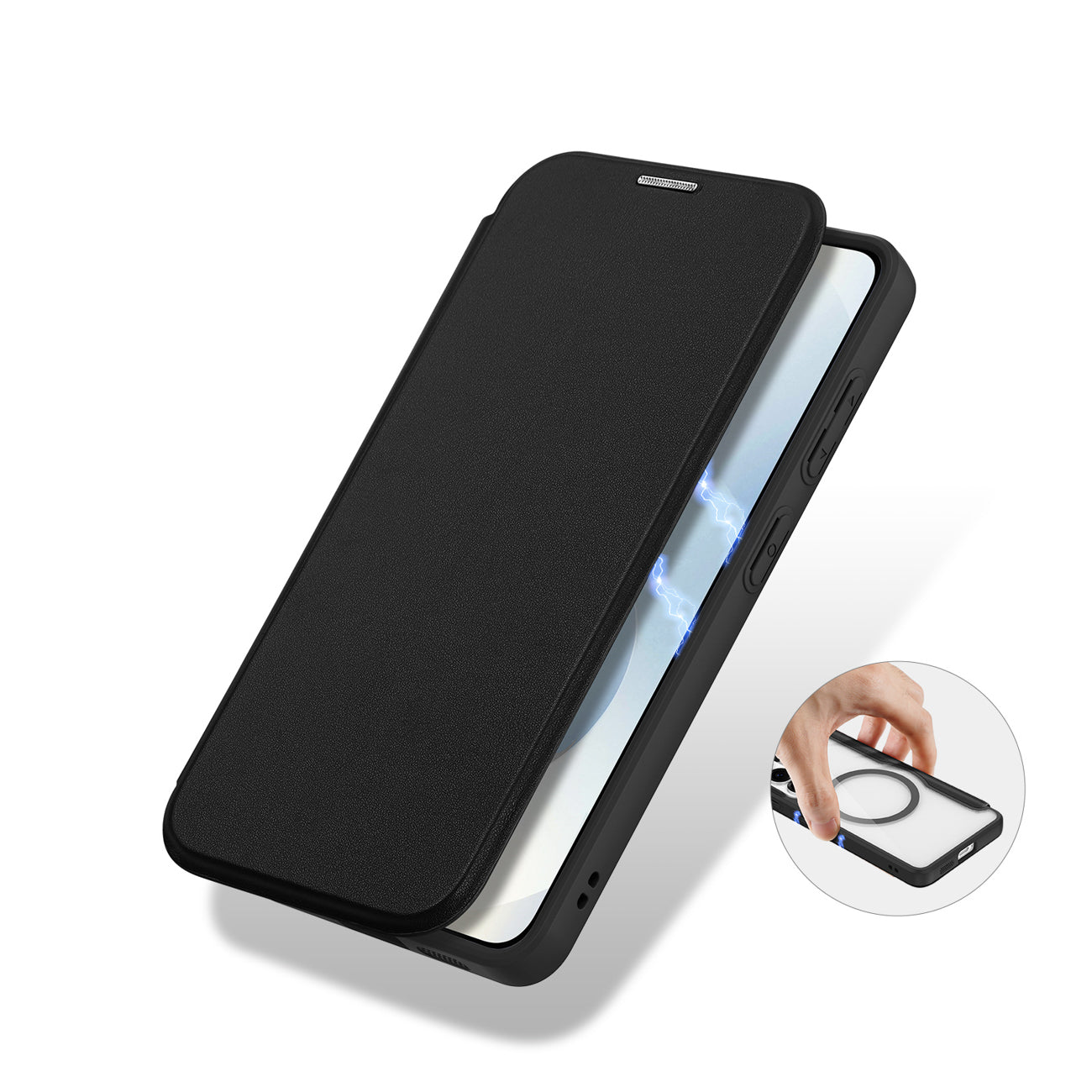 Dux Ducis Skin X Pro MagSafe suderinamasis piniginės tipo dėklas Samsung Galaxy S26+ – Juodas -- Samsung Galaxy S26+