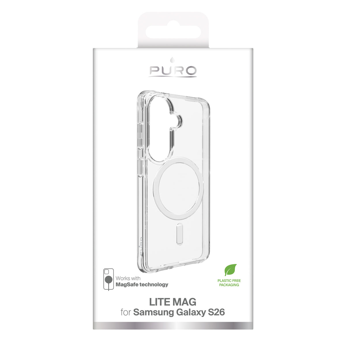 Puro LITE MAG Dėklas, skirtas Samsung Galaxy S26 Suderinamas su MagSafe - Skaidrus