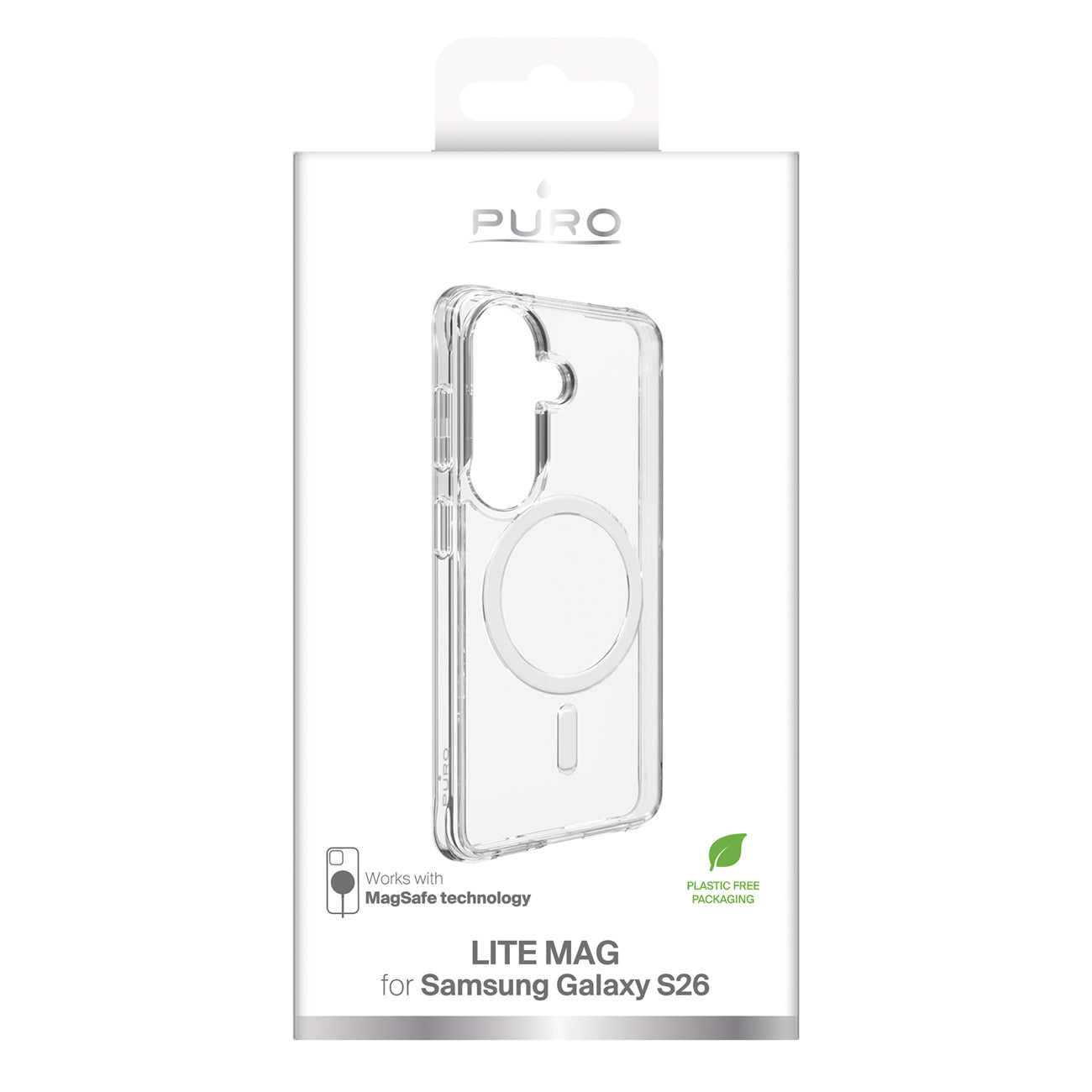 Puro LITE MAG Dėklas, skirtas Samsung Galaxy S26 Suderinamas su MagSafe - Skaidrus