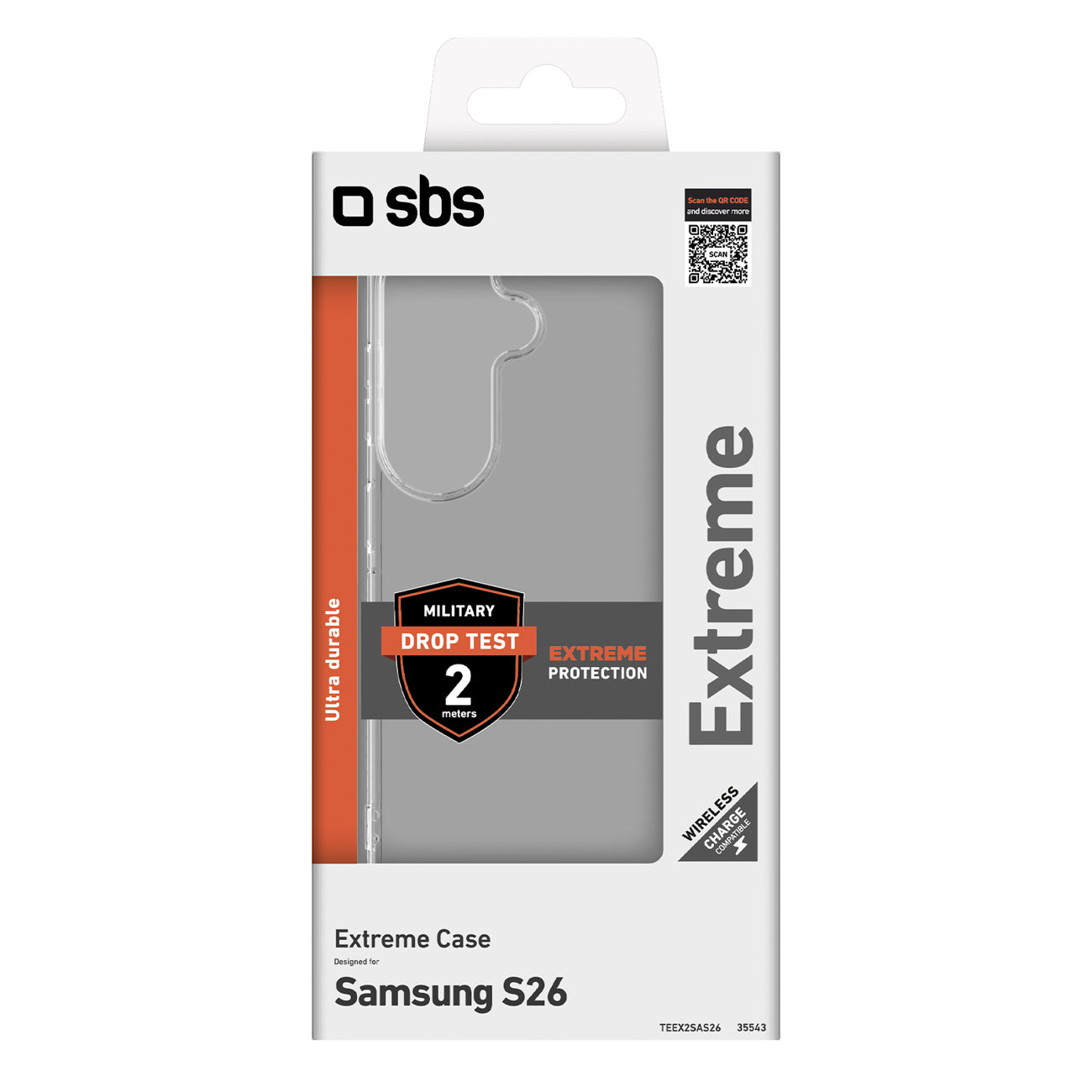SBS Ekstremalus X2 Dėklas, skirtas Samsung Galaxy S26 – skaidrus
