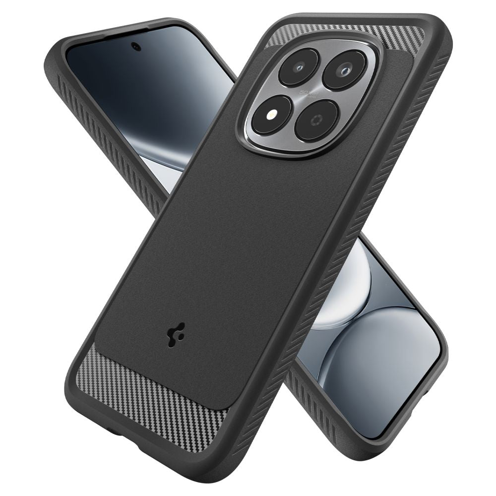 Spigen Rugged Armor dėklas, skirtas Xiaomi Redmi Note 15 Pro 5G - juodas