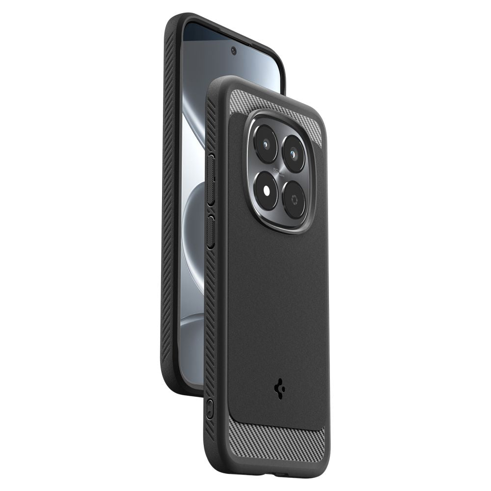 Spigen Rugged Armor dėklas, skirtas Xiaomi Redmi Note 15 Pro 5G - juodas