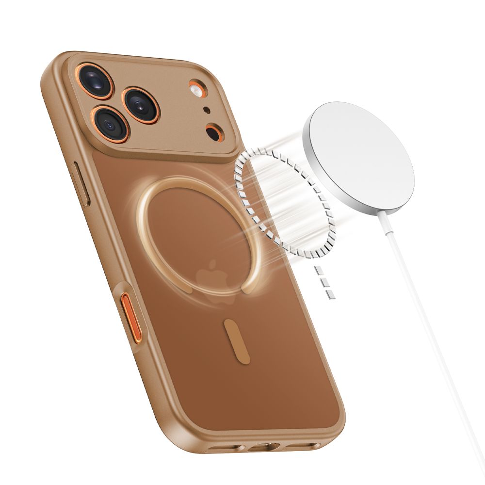 Tech-Protect BasicMag MagSafe dėklas, skirtas iPhone 17 Pro Max - ruda -- iPhone 17 Pro Max