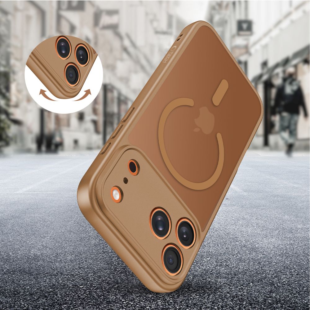 Tech-Protect BasicMag MagSafe dėklas, skirtas iPhone 17 Pro Max - ruda -- iPhone 17 Pro Max