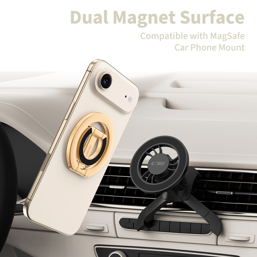 Tech-Protect MMR400 Lamano magnetinis žiedas telefonui - auksinis -- Cell phone holders