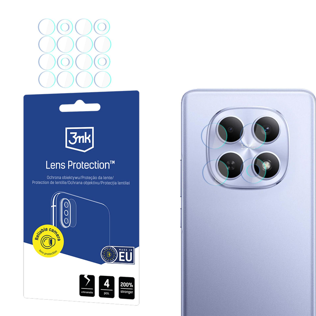 3mk Apsauginis hibridinis fotoaparato objektyvo stiklas, skirtas Xiaomi Redmi Note 15 4G / 5G -- Cell phone tempered glass