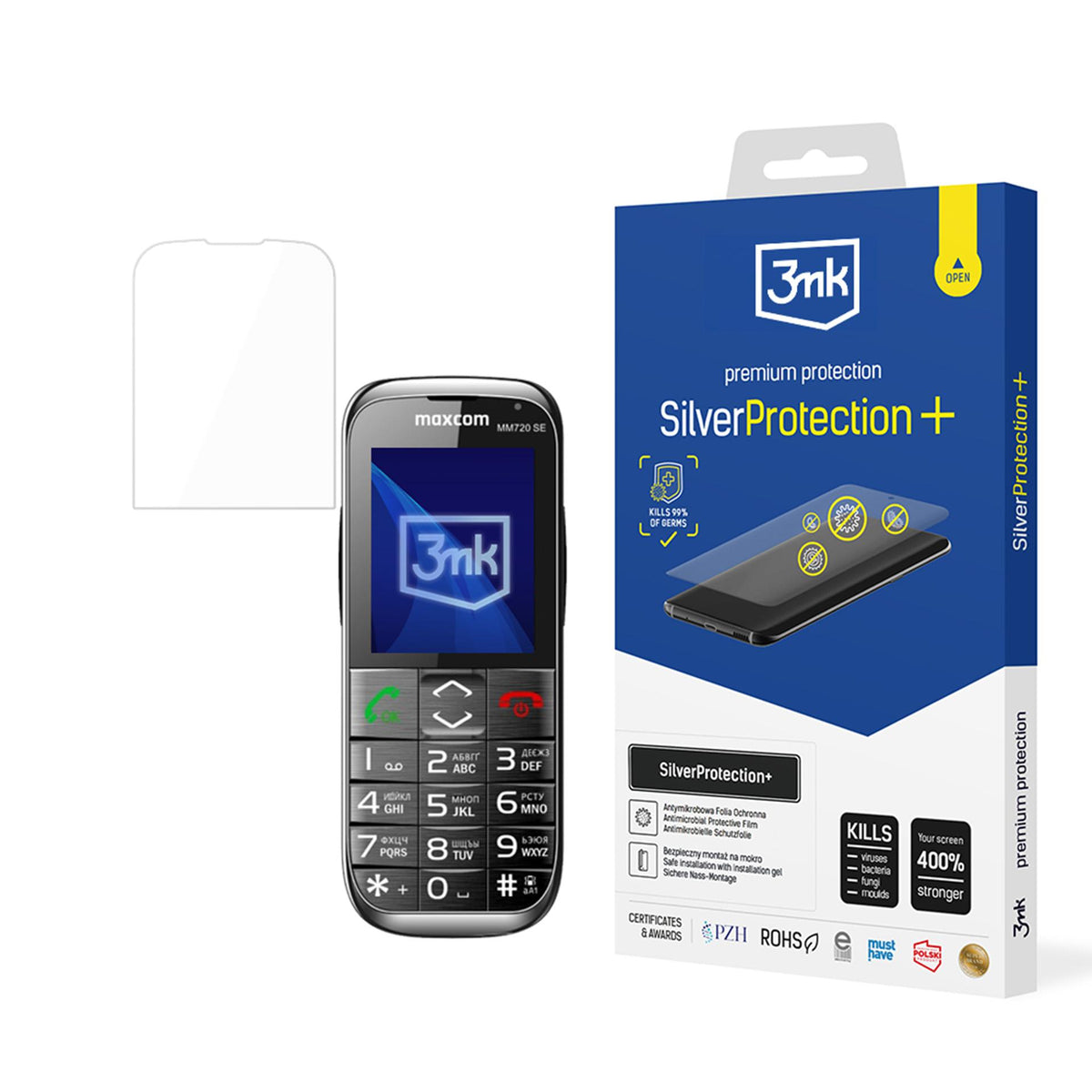 3mk SilverProtection+ apsauginė plėvelėm skirta Maxcom Comfort MM720 -- Cell phone tempered glass
