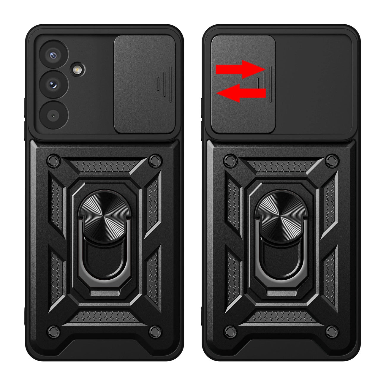 Hybrid Armor Camshield dėklas, skirtas Samsung Galaxy A57 – juodas