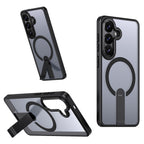Hybrid Armor X dėklas, skirtas Samsung Galaxy A57, su stovu, suderinamas su MagSafe - juodas -- Samsung Galaxy A57
